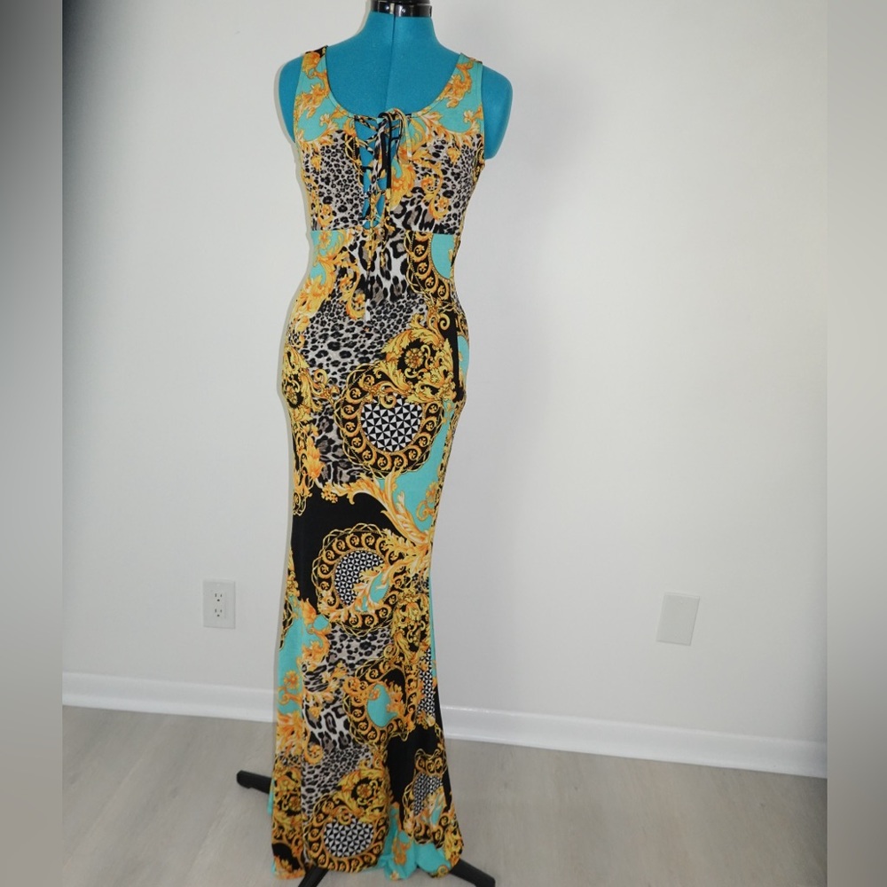 Cameo Leopard Baroque Maxi Dress Small